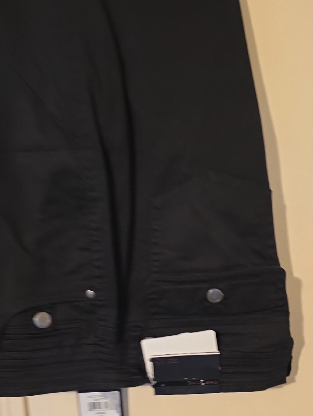 Black Denim Pants with Button Details